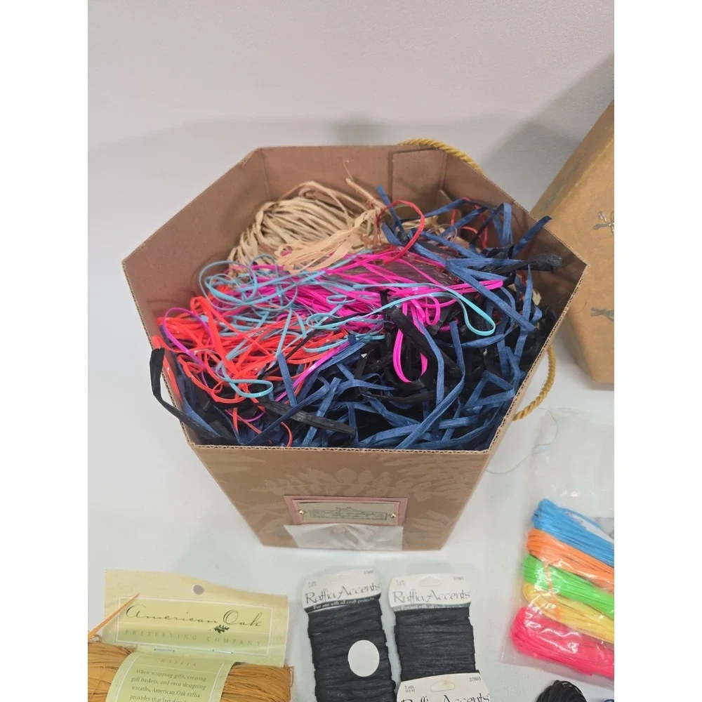 Raffia Paper Ribbon Twine Craft Gift Wrap Pink Purple Blue Green Large Lot
